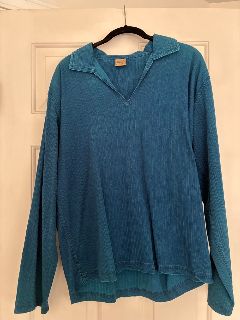 Manyavar Teal Blue Long Sleeve Pullover Top